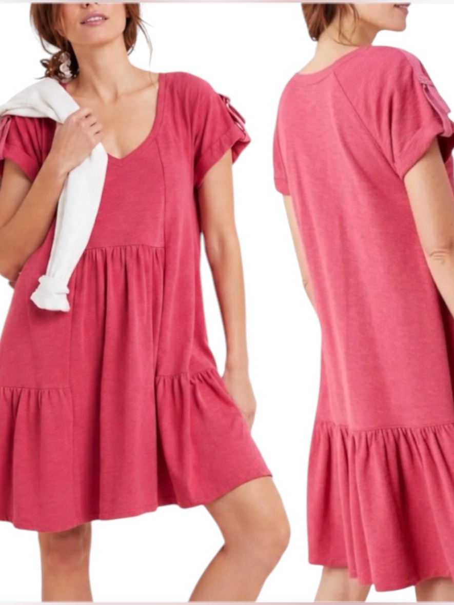 Anthropologie Saturday Sunday Tiered Knit Everyday Dress Boho Resort Relaxed | S